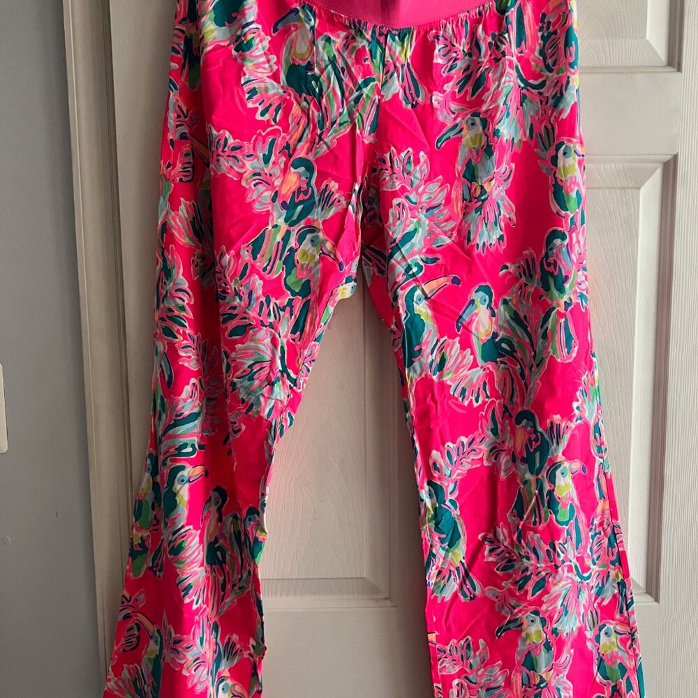 The Seaside Beach Pant Wide Leg Crop Pink Tropical Tucson Can